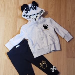 Disney 2 piece  Minnie Mouse outfit size 12 Months